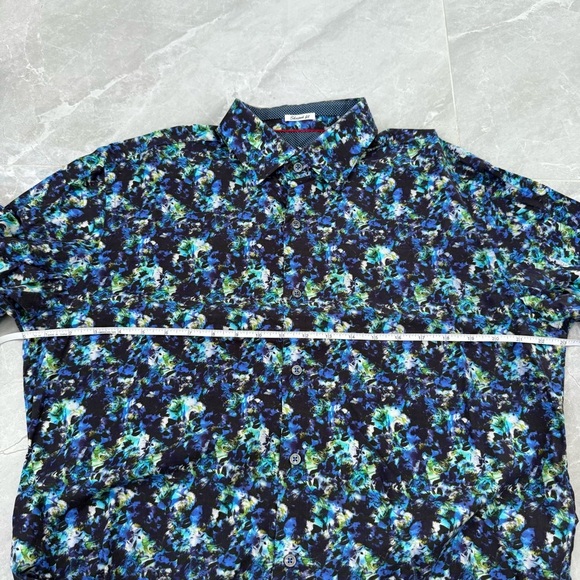 Men’s Bugatchi Patterned Long Sleeve Button Down Dress Shirt Shaped Fit - Picture 14 of 16